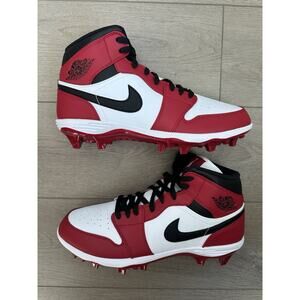 Nike Air Jordan 1 Retro Mid TD Size 12.5 men’s Chicago Red Football Cleats NEW